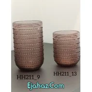 لیوان بلور رنگی داتس وارداتی زرشکی