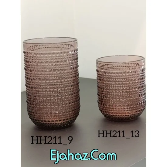 لیوان بلور رنگی داتس وارداتی زرشکی