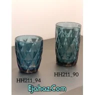 لیوان بلور رنگی دیاموند وارداتی آبی