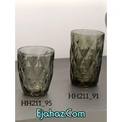 لیوان بلور رنگی دیاموند وارداتی سبز دودی