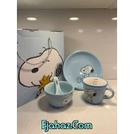 ست ظرف غذای کودک چینی دیزنی طرح اسنوپی
