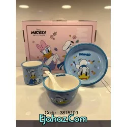 ست ظرف غذای کودک چینی دیزنی طرح دونالد آبی