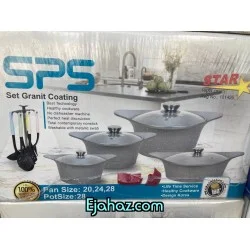 سرویس قابلمه گرانیتی اس پی اس بدنه ضخیم رزگلد17 پارچه