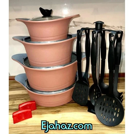 سرویس قابلمه گرانیتی اس پی اس بدنه ضخیم رزگلد17 پارچه سرویس قابلمه گرانیتی اس پی اس بدنه ضخیم رزگلد17 پارچه