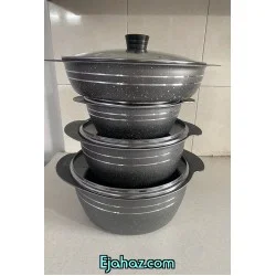 سرویس قابلمه گرانیتی اس پی اس 8 پارچه طوسی