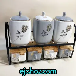 پاسماوری 7 پارچه سرامیکی کشویی درب چوبی