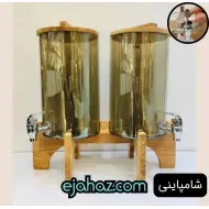 کلمن شیشه ای هشت لیتری دو قلو برد وود شامپاین