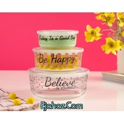 ست ظروف نگهدارنده وکیومی سه سایز تاریخ دار لیمون