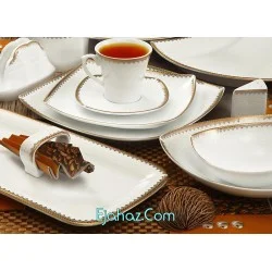  سرویس 12 نفره 105 پارچه چینی پردیس کاشان قالب پاریس آترینا طلایی 160 