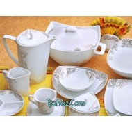  سرویس غذاخوری 12 نفره 105 پارچه چینی پردیس کاشان قالب پاریس گاردن-129 کد طرح 129