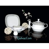  سرویس غذاخوری 6 نفره 30 پارچه چینی پردیس کاشان قالب کایزر اهرام-695 کد طرح 695