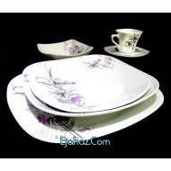  سرویس غذاخوری 12 نفره 100 پارچه چینی پردیس کاشان قالب کایزر سارینا-665 کد طرح 665