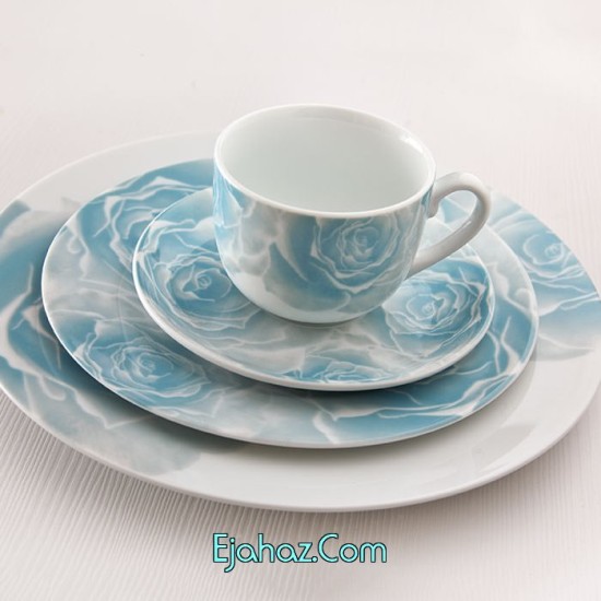 رزتا آبی سری ایتالیا اف سرویس چینی 17 پارچه چای خوری رزتا آبی 6 نفره درجه: یک