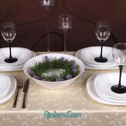 سرویس آرکوپال 19 پارچه لومینارک فرانسه مدل کارین سفید لومینارک(Luminarc)