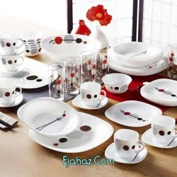 سرویس آرکوپال 19 پارچه لومینارک فرانسه مدل کیوکو سفید لومینارک(Luminarc)