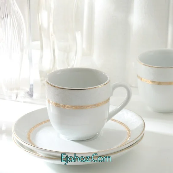 چینی زرین فنجان قهوه خوری 12 پارچه هدیه طلایی