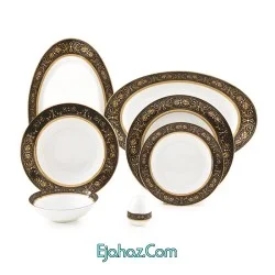 سرویس چینی زرین 28 پارچه غذاخوری میدنایت 6 نفره درجه 3