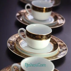 چایی خوری 6 نفره چینی زرین مدل میدنایت درجه یک