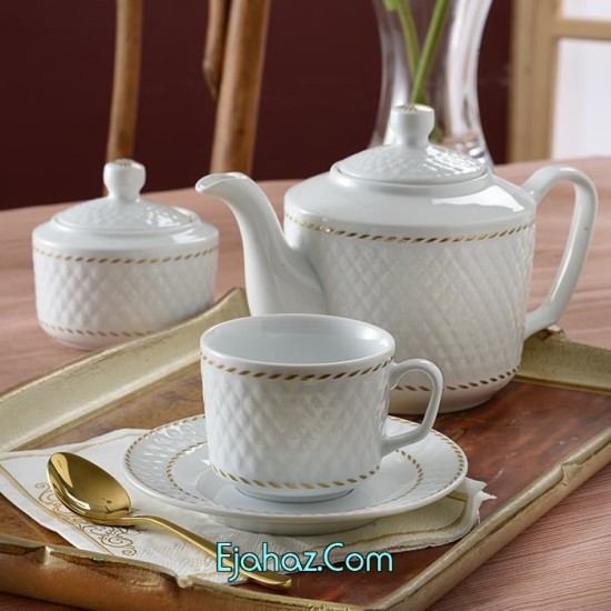 میلانو سفید سری رادیانس سرویس چینی 12 پارچه چای خوری میلانوسفید 6 نفره درجه: عالی