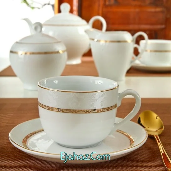چینی زرین هدیه طلایی چای خوری 17 پارچه