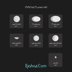 سرویس چینی زرین مردین رزگلد 6 نفره 28 پارچه ایتالیااف درجه 1