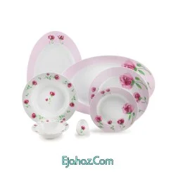سرویس چینی زرین پینک رز 6 نفره 28 پارچه ایتالیااف درجه 1