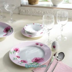 سرویس چینی زرین پینک رز 6 نفره 28 پارچه ایتالیااف درجه 1